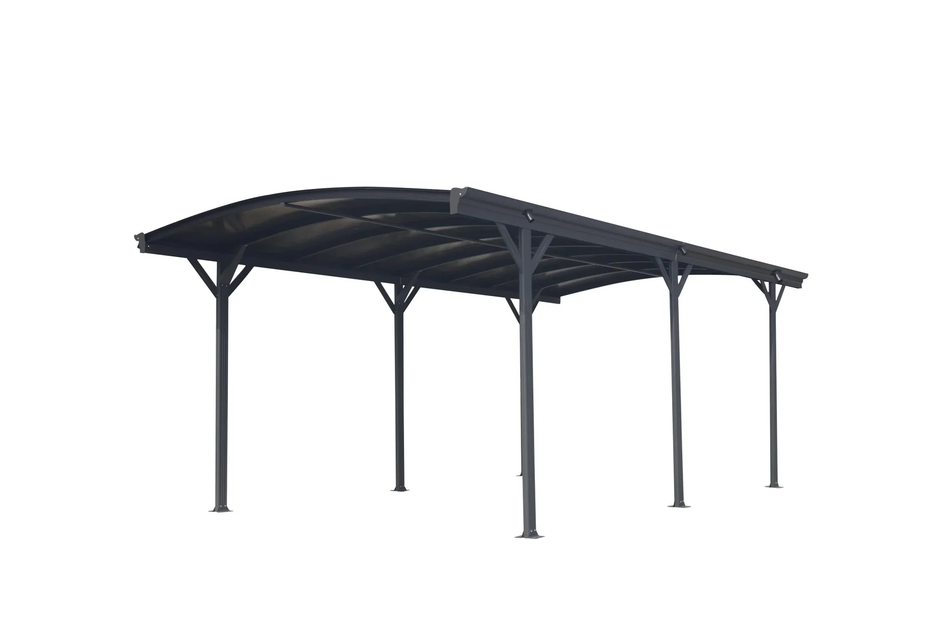 "Westmann aluminium ronde boog carport en overkapping, antraciet, 505x300x220 cm image"