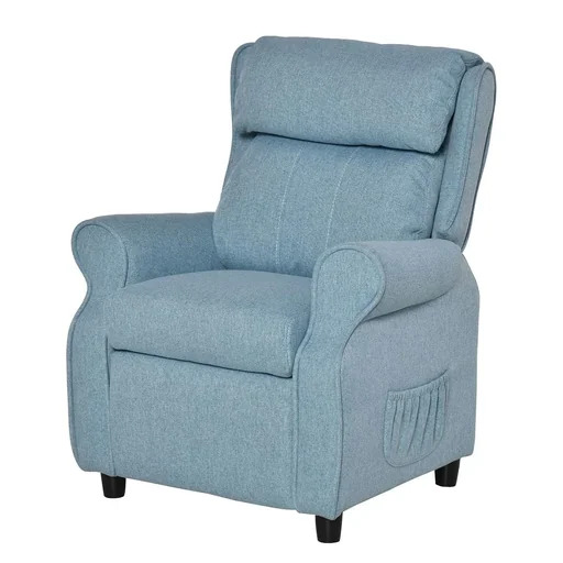 "Children's sofa, children's couch, children's armchair, reclining sofa, adjustable with footrest for 3-8 years boys and girls, blue 58x5 image"