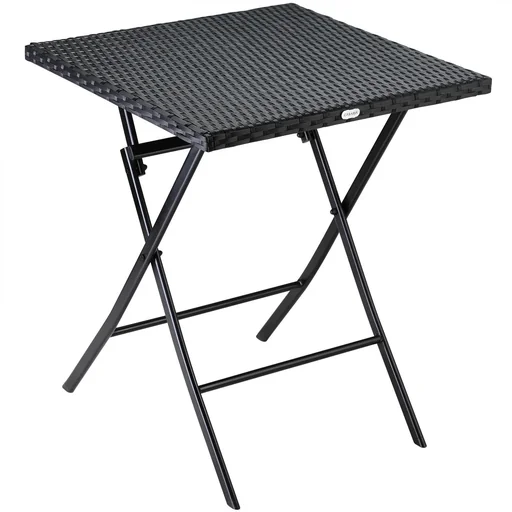 "Folding table polyrotan black, 63 x 63 x 73 cm image"