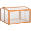 Cold frame greenhouse cold frame plant bed with cover made of wood and polycarbonate weatherproof orange 90