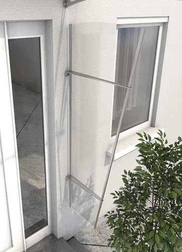 "Side panel PT/L acrylic, 32 x 62 x 167 cm, stainless steel, acrylic 4 mm satin white image"