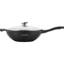 Wok pan with glass lid 30cm