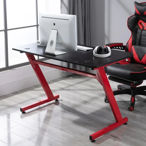 "Game table with cup holder, black, red image"
