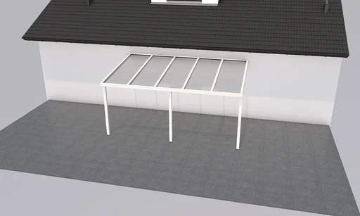 "Patio roof Premium, white, 5100 x 3060 mm - 10 mm laminated safety glass (VSG) image"