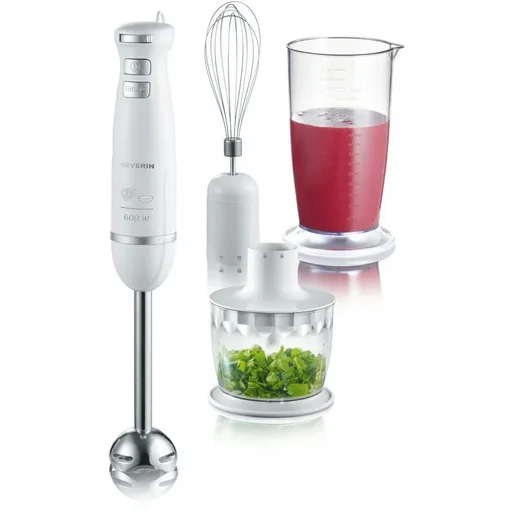 "Hand blender set - white - 600 watts - stainless steel image"