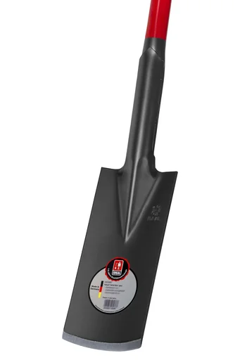 "Spade, power spade, blade thickness 5 mm, working width 125 mm, powder-coated, wooden knob, steel tube handle 92 cm image"