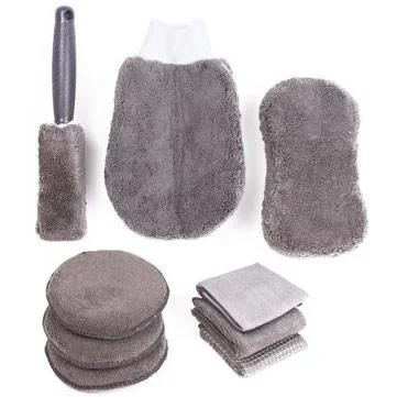 "Car cleaning set - microfiber - 9 pieces image"