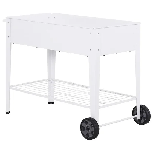"Mobile plant trolley with storage space white image"