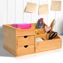 Desk organizer with 2 drawers natural