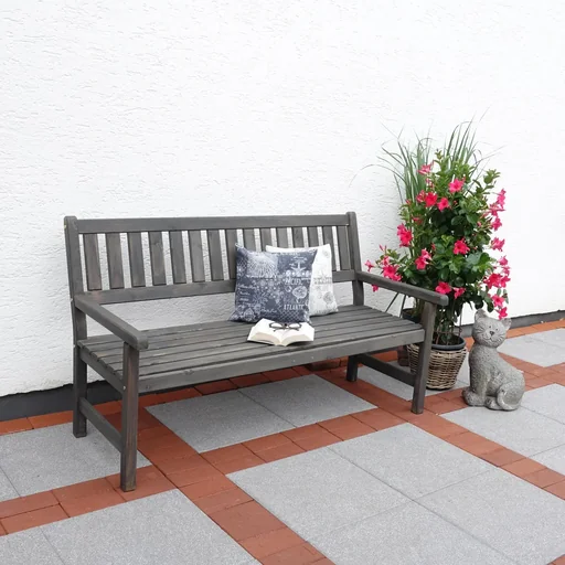 "Johanna 3-seater garden bench, grey image"