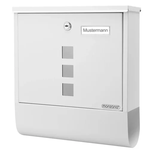 "Letterbox with newspaper holder white 30.5x8.5x33.5cm image"