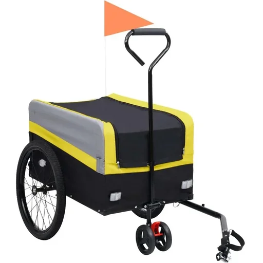 "Bicycle trailer 2-in-1 trailer XXL yellow-grey and black image"