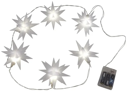 "LED light chain with 3D stars image"
