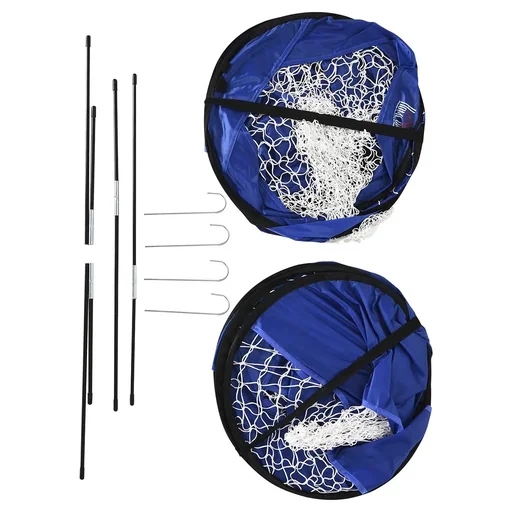 "Soccer goals, pop-up goal, portable soccer net, set of 2 mini goals, mobile with carrying bag, foldable, blue, 123 x 80 x 80 cm image"