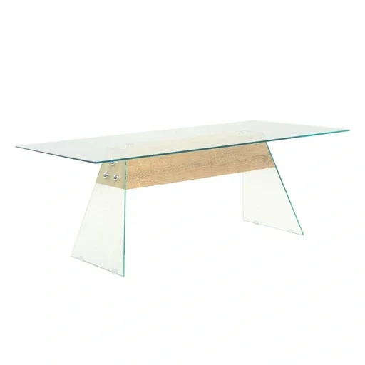 "Coffee table 110x55x40 cm MDF and glass color oak image"