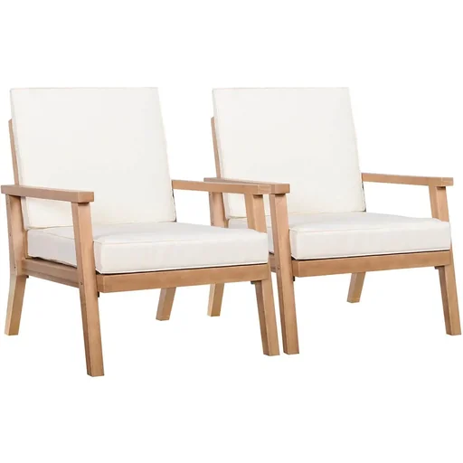 "Garden chair set of 2 brown/beige 66 x 77.5 x 74.5 cm image"