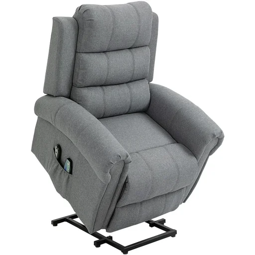 "Massage chair Massage chair Stand-up function Heat function Remote control Linen 98 x 96 x 105 cm image"