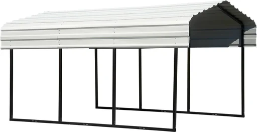 "Steel carport and car garage Venice grey/black, 465x305x250 cm image"