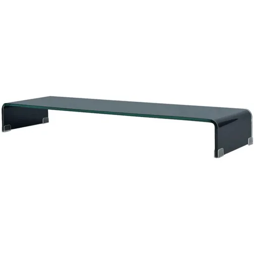 "TV cabinet/monitor stand black 100x30x13 cm glass image"