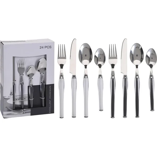 "NL Cutlery Set - 24 Pieces - Black image"