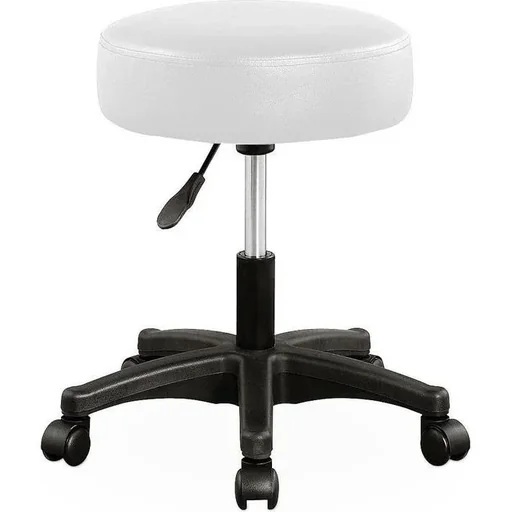 "Swivel chair - stool - with - upholstered - seat - in - white image"