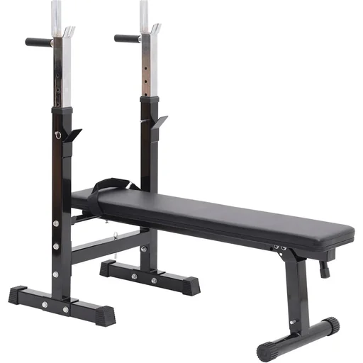 "Multifunction weight bench power station training bench with dip bars 5-way height adjustable dip station, fitness station b image"