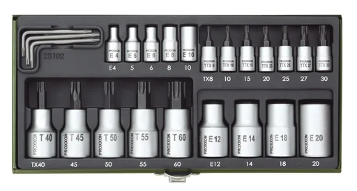 "TX socket set, 1/4" + 1/2" (24 pieces) image"