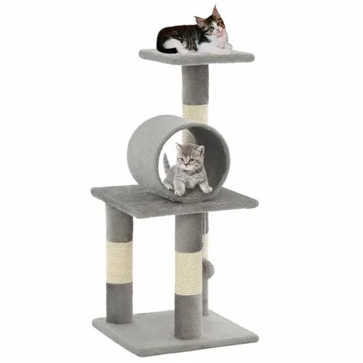"Sisal scratching post for cats 65 cm grey image"