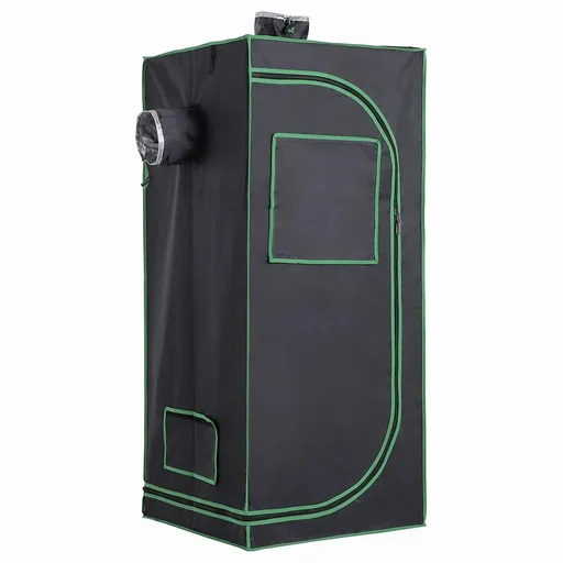 "Growbox Grow Tent Grow Cabinet Greenhouse Breeding Cabinet Plant 600D Oxford Cloth Steel Black+Green 60 x 60 x 140 cm image"