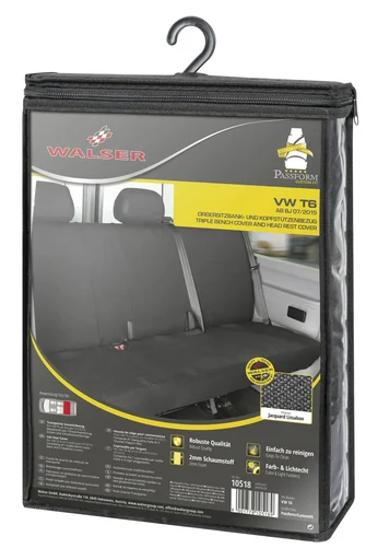 "Fitted seat covers VW T6 for 3-seater bench made of fabric from model year 07/2015 to today image"