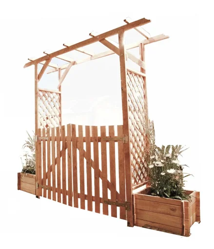 "Set Pergola "Bamberg" with doors + planters image"
