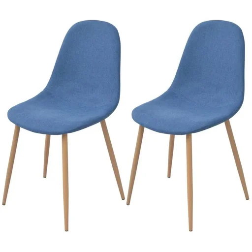 "Dining room chairs 2 pieces fabric blue image"