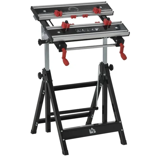 "Work table clamping table workbench with the crank arms 100 kg load capacity work table worktop height adjustable Ti image"