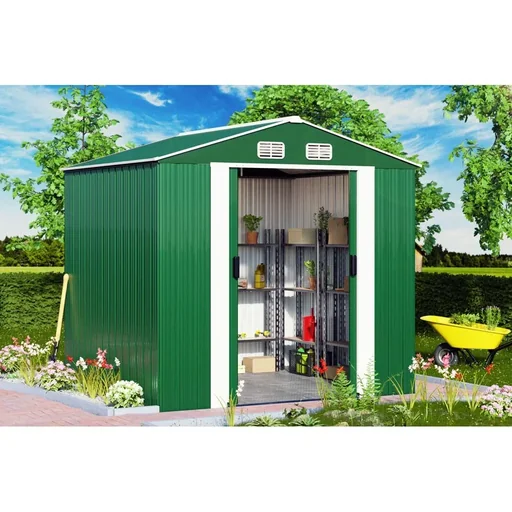"Barn green metal 257x205x177.5cm image"