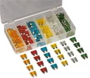 Fuse assortment, 120 pcs., car flat plug fuses