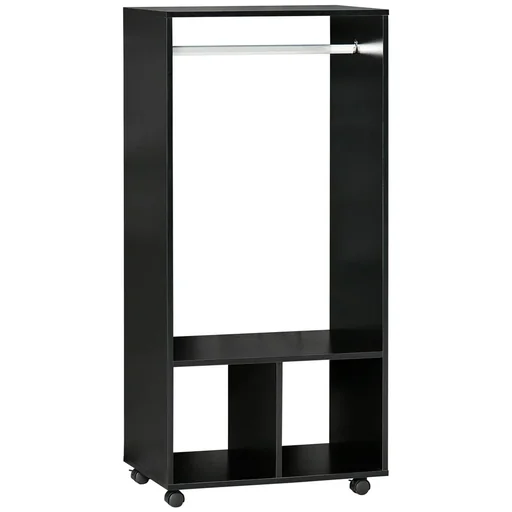 "Mobile wardrobe wardrobe cabinet with shelf 4 swivel wheels for living room bedroom, aluminum alloys, 60 image"