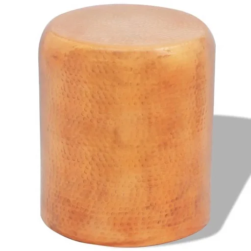 "Stool / side table hammered aluminum bronze / copper color image"