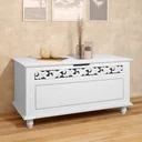 Wood storage box with hinged lid - 80 x 40 x 48cm - max. 100 kg