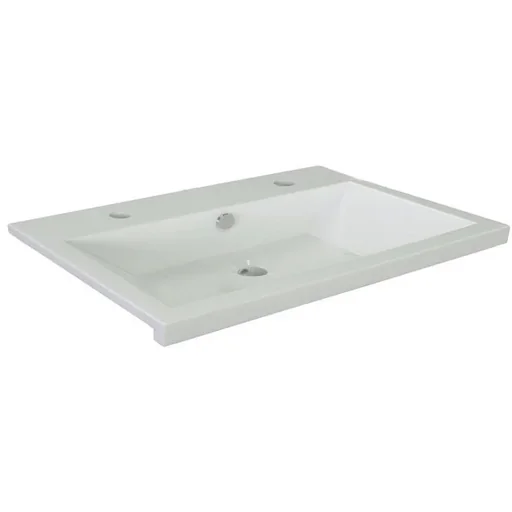 "Concept washbasin polyconcrete 2 gates 100cm white image"