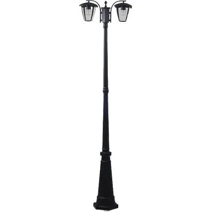"VT-739 Outdoor Garden Post - 2 Heads - Classic Lamppost - 199 cm - E27 Fitting - Aluminum image"