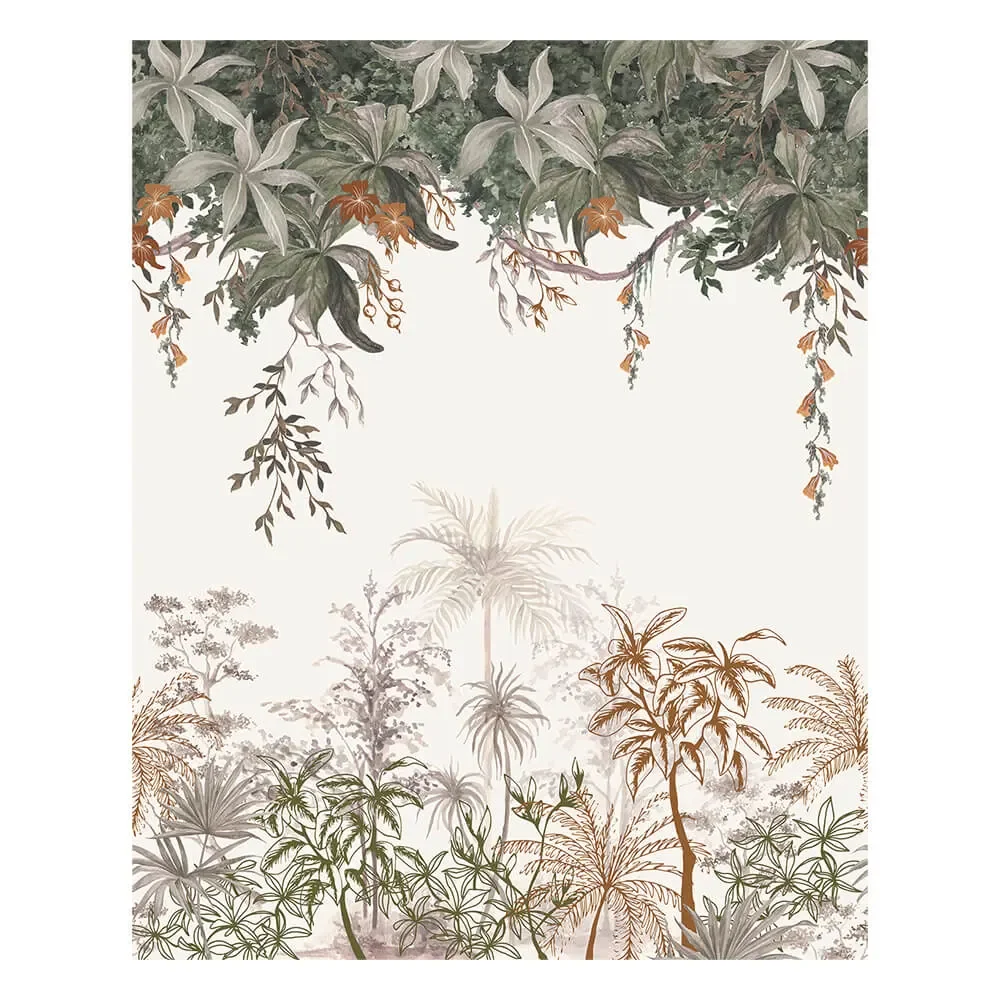 "Lilipinso vliesbehang jungle met palmen groen bruin image"