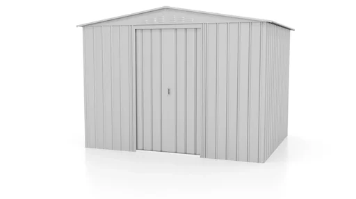 "Tool shed Tower 108, silver metallic image"