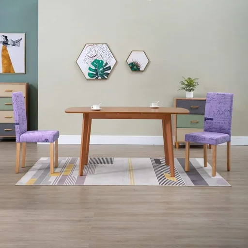 "Dining room chairs 2 in fabric purple image"