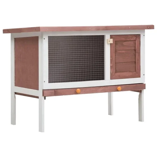 "Outdoor rabbit hutch with 1 floor image"