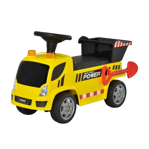 "Seat excavator for children, ride-on vehicle with tipping bucket and shovel, foot ride-on car under seat storage for baby 18-36 image"