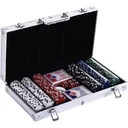 Poker case with 300 chips silver