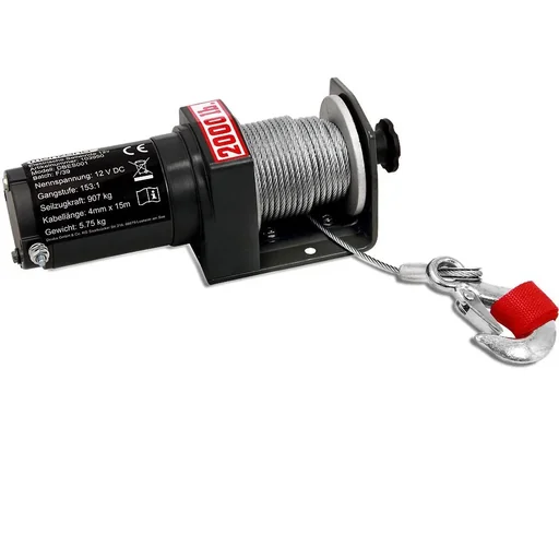 "Electric cable winch - 12V - 907kg image"