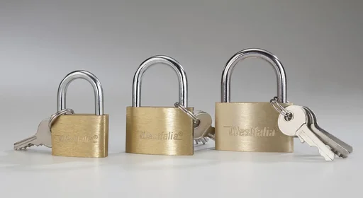 "Brass lock assortment 3-piece, each with 3 keys image"