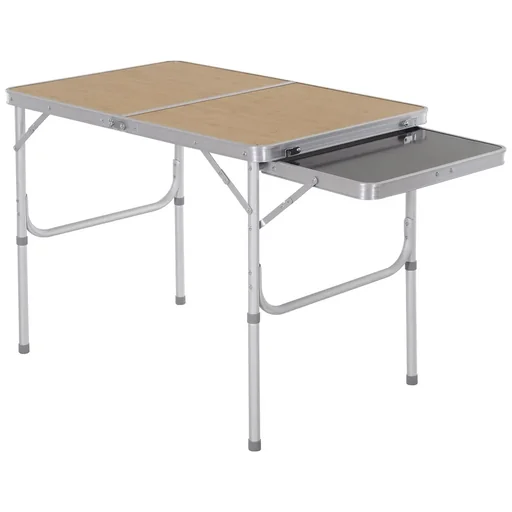 "Camping table with side table top light brown/black image"