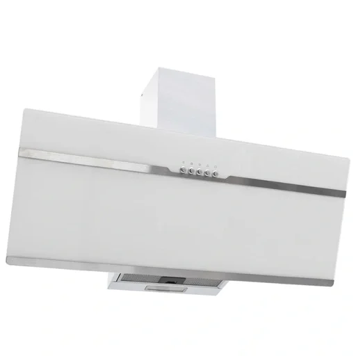"RGB LED wall hood 90 cm made of stainless steel and tempered glass image"